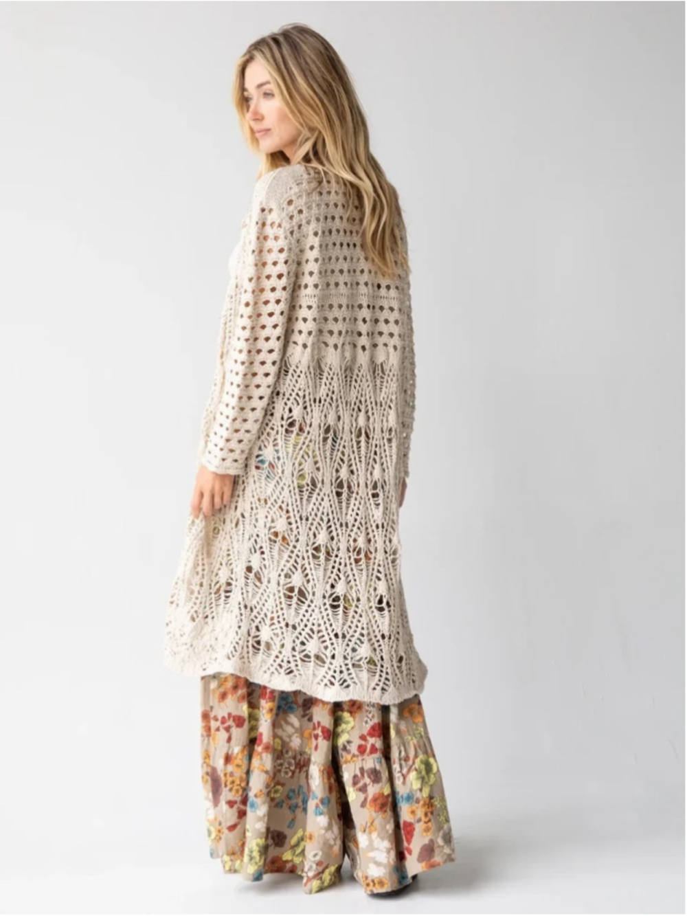 Natural Life Abigail Crochet Duster / Cardigan XL - Picture 5 of 6